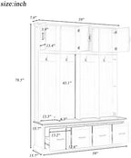 Quarte Hall Tree with Bench, Enclosed Storage, 4 Hooks - Image 3