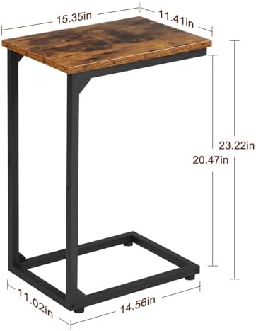 AMHANCIBLE C Shaped End Table, Slide Under Couch Table - Image 3