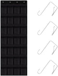 28 Mesh Pockets Hanging Over the Door Shoe Organizer （Black） by Unknown
