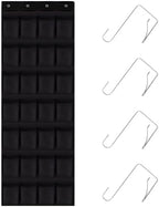 28 Mesh Pockets Hanging Over the Door Shoe Organizer （Black） by Unknown