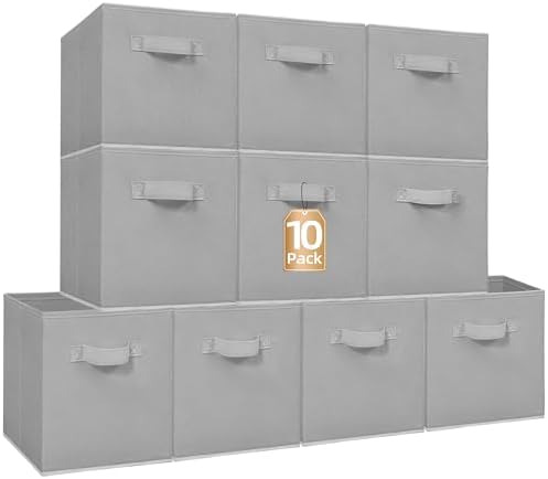 STORAGE MANIAC Storage Cubes, 11 Inch 10 Pack Collapsible Fabric Shelf Bins by STORAGEMANIAC