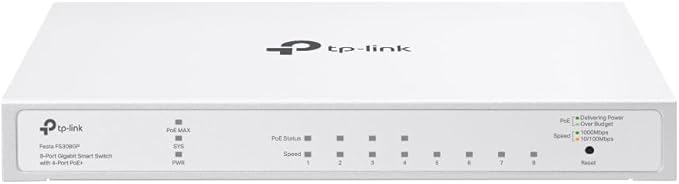TP-Link Festa FS308GP 8 Port Gigabit Smart Managed PoE Switch 4 PoE+ Port @62W by TP-Link
