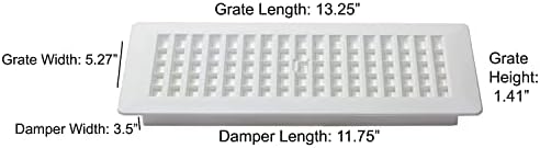 Decor Grates PL412-WH Lattice Floor Register, 4x12 Inches - Image 5