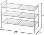 Simple Houseware 3-Tier Stackable Mesh Shoe Rack - Image 2