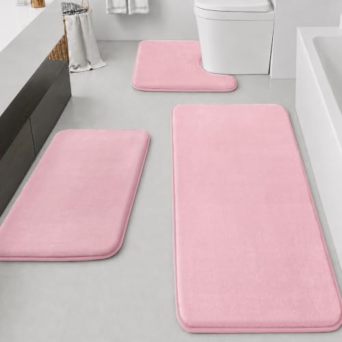 HUXMEYSON Bathroom Rugs Sets 3 Piece, Non-Slip & Quick Dry Bath Mat Set by HUXMEYSON