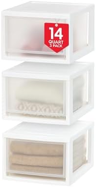 IRIS USA 3-Pack, 14.5 Qt. Stacking Drawer Storage Organizer by IRISUSA