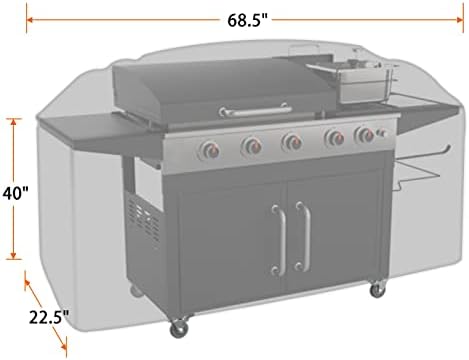 iCOVER Griddle Cover for Blackstone Rangetop Combo Griddles 600D Heavy Duty - Image 2
