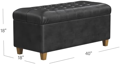 HomePop 40" Button Tufted Storage Bench - Image 3