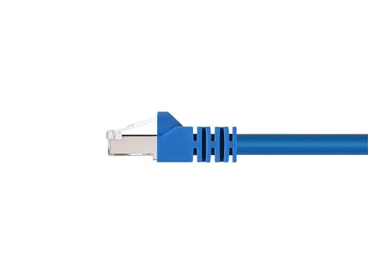 Monoprice Cat6A 1ft Blue Patch Cable Double Shielded 26AWG 10G Pure Bare Copper - Image 2