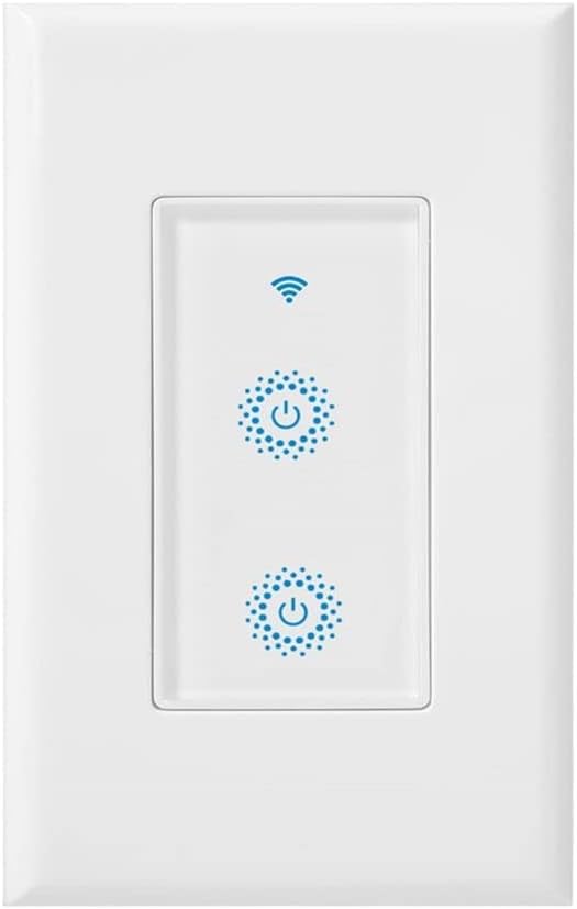 Nexete Smart Wi-Fi Double Light Switch, 2 in1 Single Pole Switch Compatible by Nexete