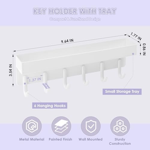 VIS'V Key Holder Wall Mount, Adhesive Key Rack - Image 5