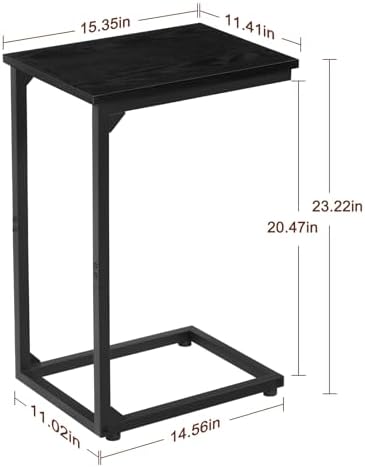 AMHANCIBLE C Shaped End Table Set of 2, Couch Side Table that Slide Under - Image 3