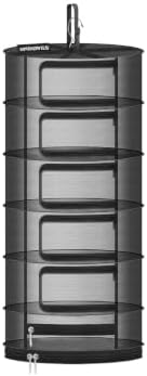 18" Diameter 6 Layer Herb Drying Rack Foldable C-Shaped Zipper by SPONDWILD
