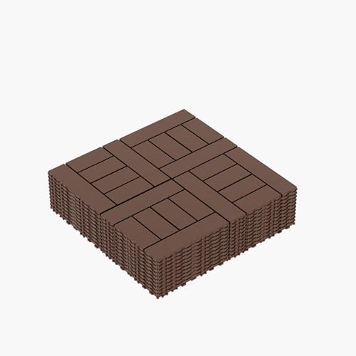 Plastic Interlocking Deck Tiles, 44 Pack Patio Sheets by HCIOANHomecabinetseries