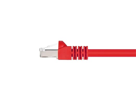 Monoprice Cat6A 7ft Red Patch Cable Double Shielded 26AWG 10G Pure Bare Copper - Image 2