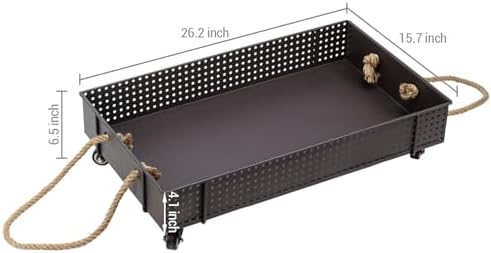 MyGift 26 Inch Industrial Brown Metal Entryway Boot Tray - Image 5