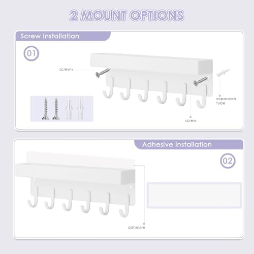 VIS'V Key Holder Wall Mount, Adhesive Key Rack - Image 2