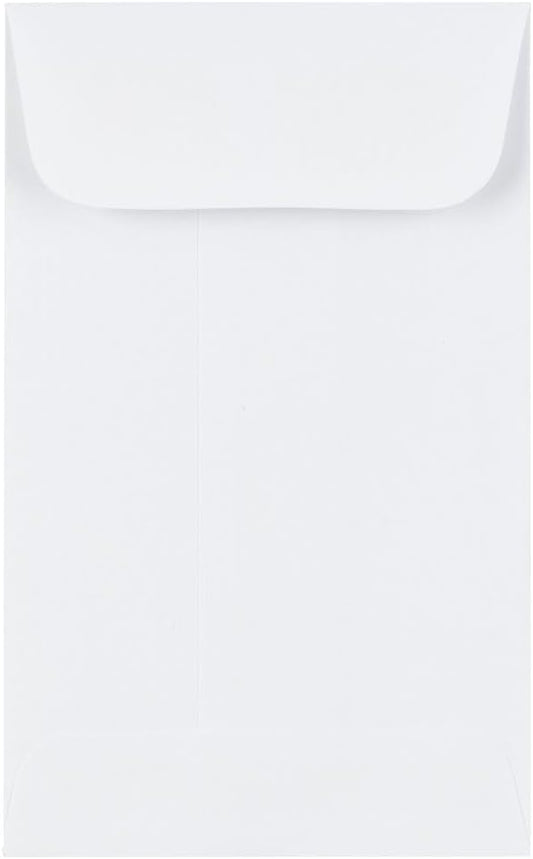 LUXPaper #4 1/2 Coin Envelopes | 3'' x 4 7/8'' | Bright White | 24lb. Text | 50 Qty
