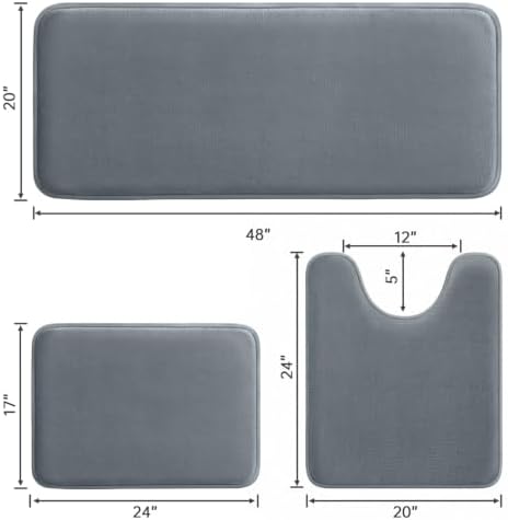 HUXMEYSON 3-Piece Memory Foam Bathroom Rug Set - Image 2