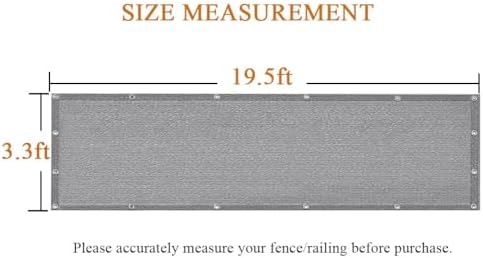 iCover 3.3x19.5ft Balcony Privacy Screen Fence, UV-Resistant Railing Fencing - Image 4