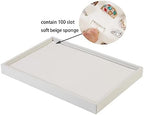Coward 2Pcs/Set Stackable Ring Organizer Tray Beige Velvet Ring Earring Stud - Image 2