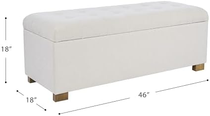 HomePop 46" Tufted Storage Ottoman Bench - Image 3
