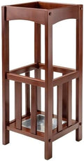 Furnifact Umbrella Stand with Removable Metal Tray, Solid Wood Frame, Tall by FURNIFACT