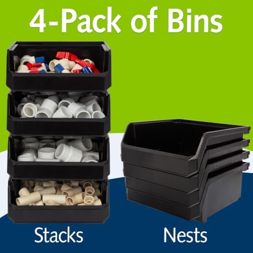 ReadySpace Medium-Wide Stackable Plastic Storage Bins - Image 3