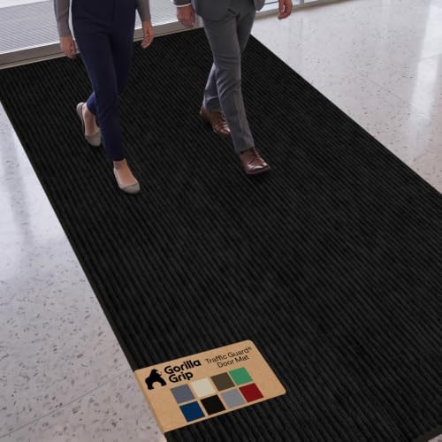 GORILLA GRIP Traffic Guard Indoor Outdoor Heavy Duty Door Mat, 120x48 Black by GorillaGrip