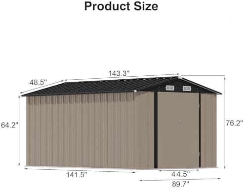 Patiowell 8x12 FT Outdoor Storage Shed - Image 3