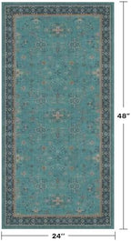 2x4 Washable Teal Throw Rugs for Entryway Indoor - Image 2