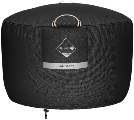 QH.HOME Fire Pit Cover Round 36", 600D Heavy Duty Fabric 100% Waterproof by QHHOME