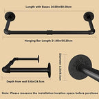 Wall Mounted Clothes Rack 24in, Industrial Pipe Wall Mount Clothing Rack - Image 4