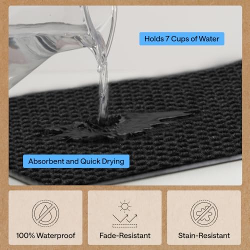 GORILLA GRIP Traffic Guard Indoor Outdoor Heavy Duty Door Mat, 70x24 Black - Image 5