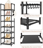 LANTEFUL Tall Shoe Rack 7 Tier Narrow Shoe Shelf Storage - Image 4