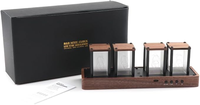 ClocTeck Nixie Tube Clock Walnut Digital Clock, Support Wi-Fi Time SYNC - Image 3