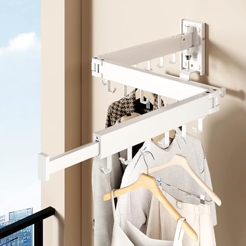 Wall Mounted Collapsible Clothes Drying Rack, Space-Saving Laundry Drying Rack - Image 4