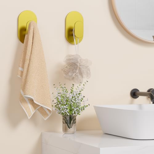 Aikzik Adhesive Towel Hooks - 26LB Heavy Duty Wall Sticky Waterproof Hooks - Image 5