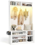 Aiho Entryway Bench with Coat Rack, 5-in-1 Hall Tree with Bench and Shoe Storage by AIHO