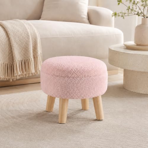 Simple Deluxe 13" Round Storage Ottoman - Image 2
