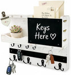 Key Holder Wall Mount with Shelf, Key Hooks by HEKOOLA