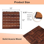 10 PCS Interlocking Deck Tiles, Solid Wood Patio Flooring Outdoor Waterproof - Image 6