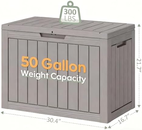 Outdoor Storage Box, Resin Deck Boxes outdoor, Waterproof Storage Box Lockable - Image 3