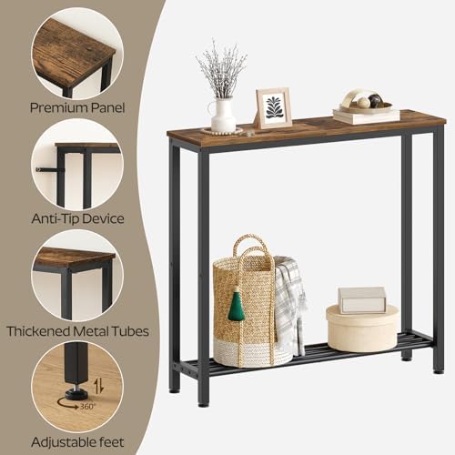 YATINEY Narrow Console Table, 2-Tier Small Sofa Table, 29.5" Thin Entryway - Image 6