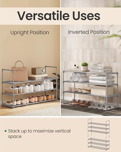 SONGMICS Shoe Rack, 3-Tier Shoe Organizer, Metal Storage Shelf - Image 4