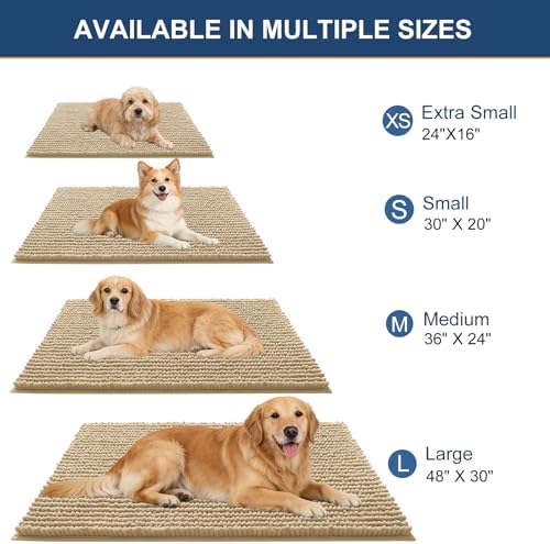 OLANLY Dog Door Mat for Muddy Paws 48x30, Extra Absorbent Chenille Mud Mat - Image 2