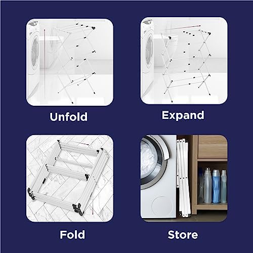 BLACK+DECKER 3 Tier Expandable Collapsing Foldable Laundry Rack - Image 7