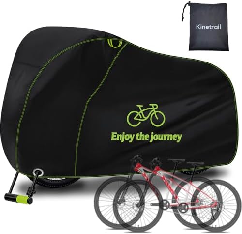 Bike Cover for 2 Bikes Waterproof Outdoor, Ebike Cover Rain Sun UV Dust Wind by Unknown