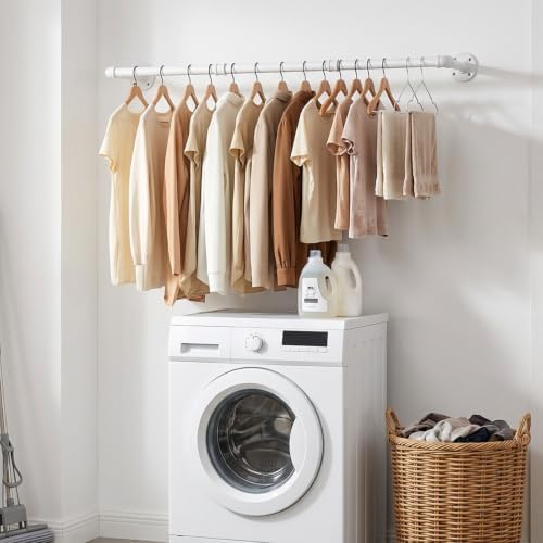 Industrial Iron Pipe Clothes Hanging Bar DIY Wall-Mounted Garment Rack Heavy - Image 4