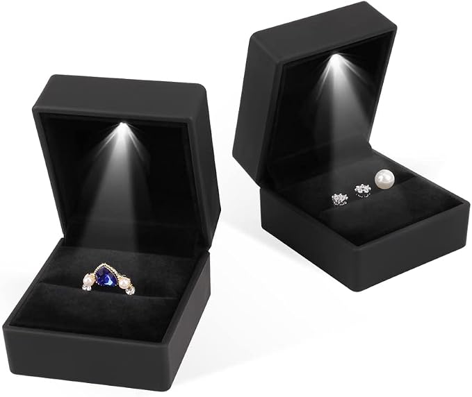 iSuperb® Ring Box Black Jewelry Case Organizer - Image 6